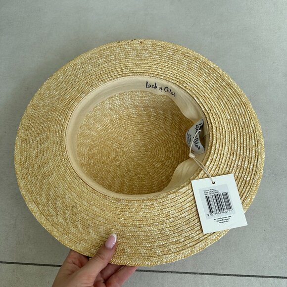 NWT Lack Of Color Spencer Boater Straw Hat w/ Suede Band - Picture 10 of 11